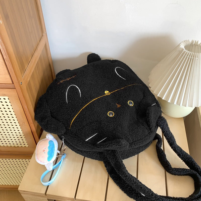 Curly Kitten Cute One-shoulder Large Bag Large Capacity Underarm Bag