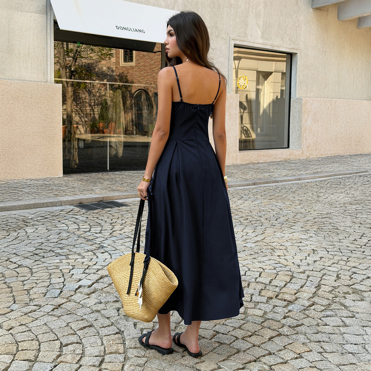 Elegant And Chic Strap Deep V-Neck Maxi Dress For Women