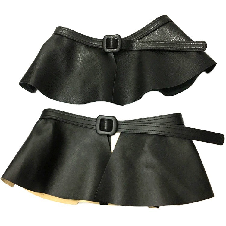 European And American Women's Lychee Pattern Skirt Waistband Can Shrink Ruffled Fashion All-match Korean Women's Belt