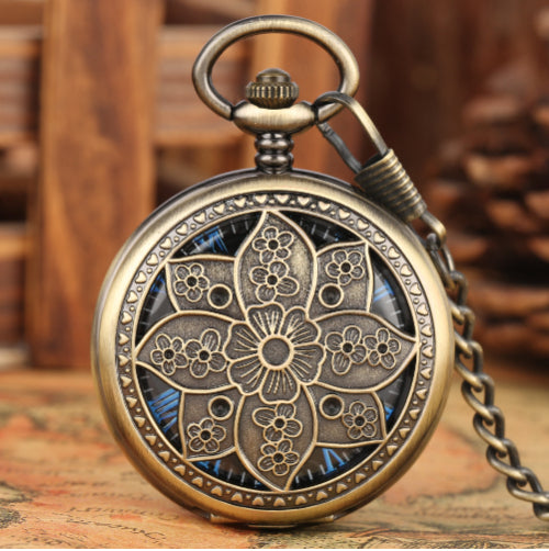 Retro Hollow-Out Nostalgic Manual Mechanical Pocket Watch