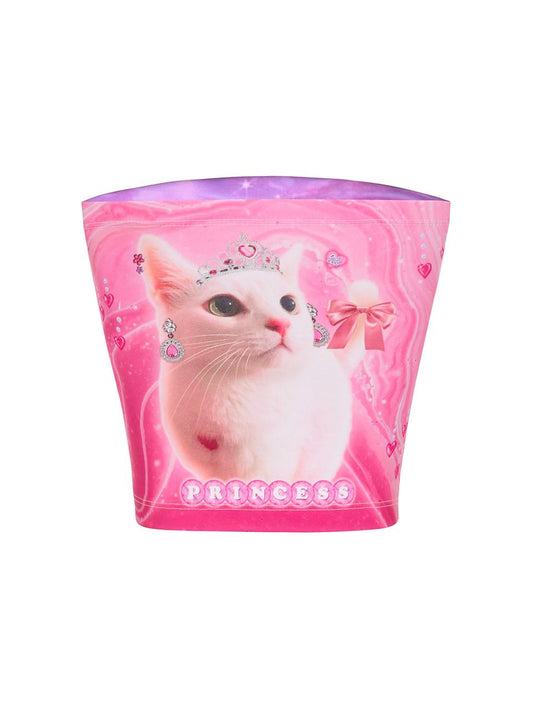 Cute Princess Cat Printing Tight Braces Tube Top