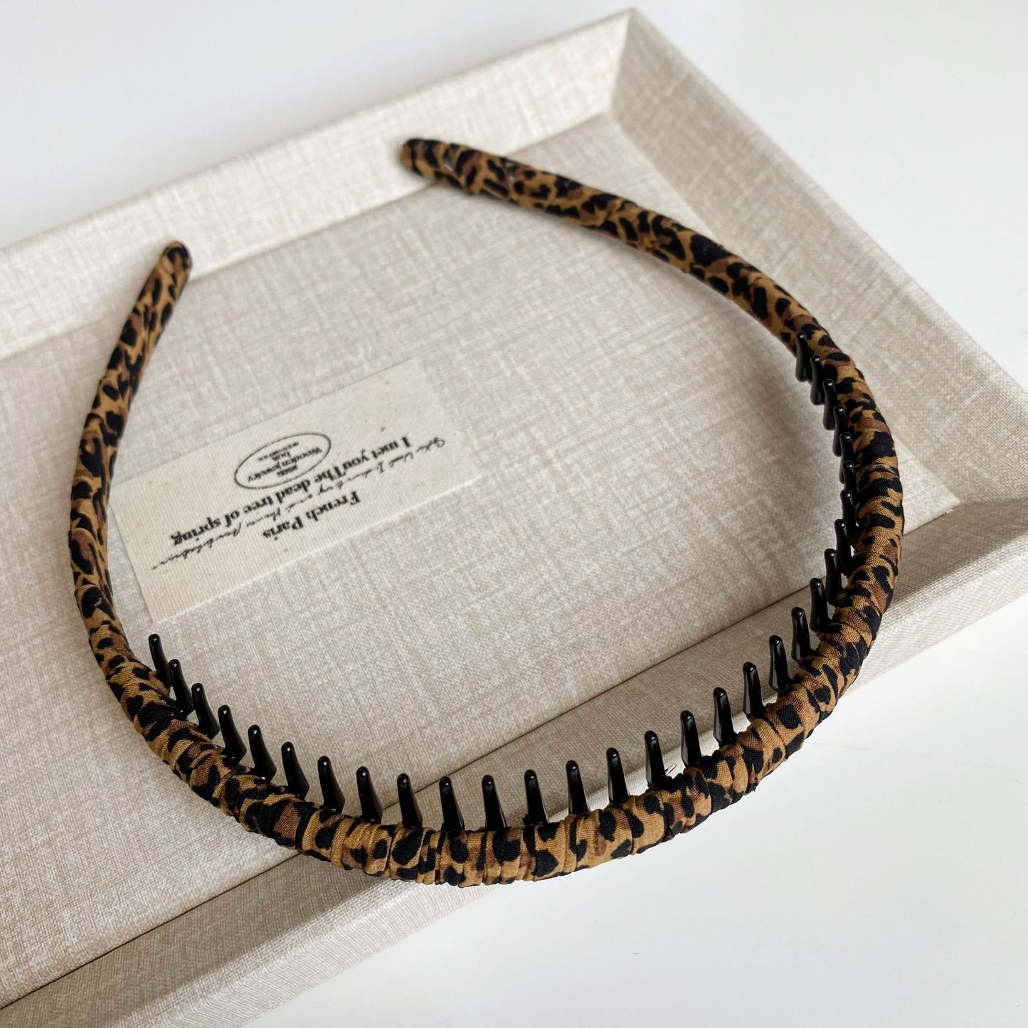 Leopard Print Pearlescent Winding Cloth Headband Simple