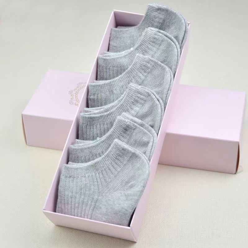 Women's Low-cut Athletic Socks Sweat-absorbent Short Waist Female Cotton Socks
