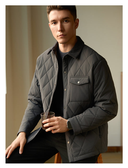 Men's Lapel Cotton-padded Coat Warm Jacket