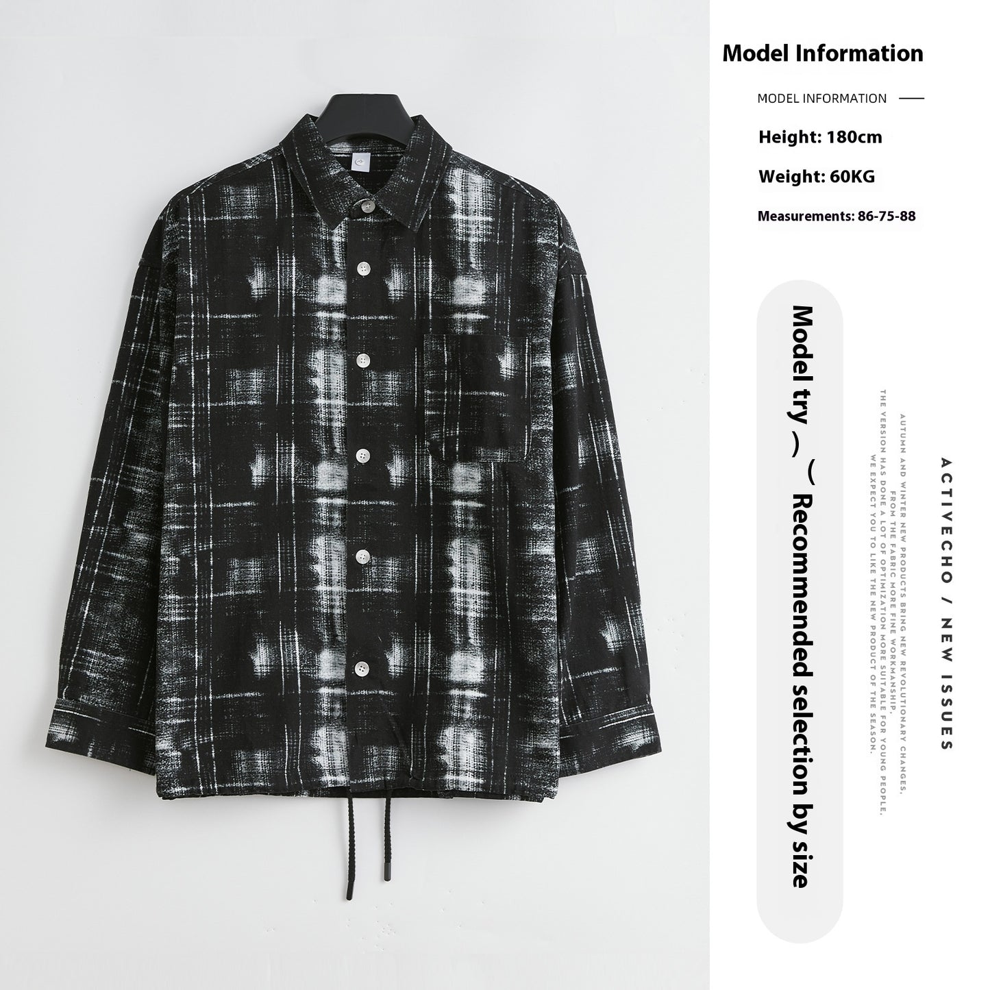 Design Sense Pure Cotton Casual Cardigan Coat Retro Plaid Shirt