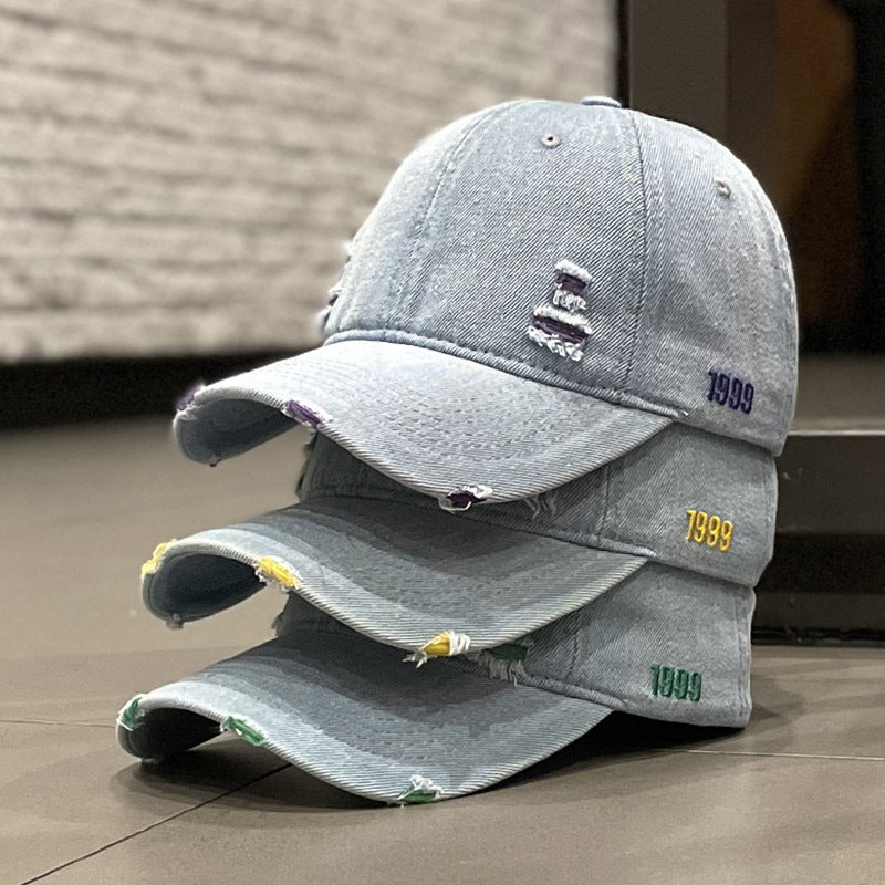 Women's Fashion Versatile Denim Do Old Broken Baseball Hat