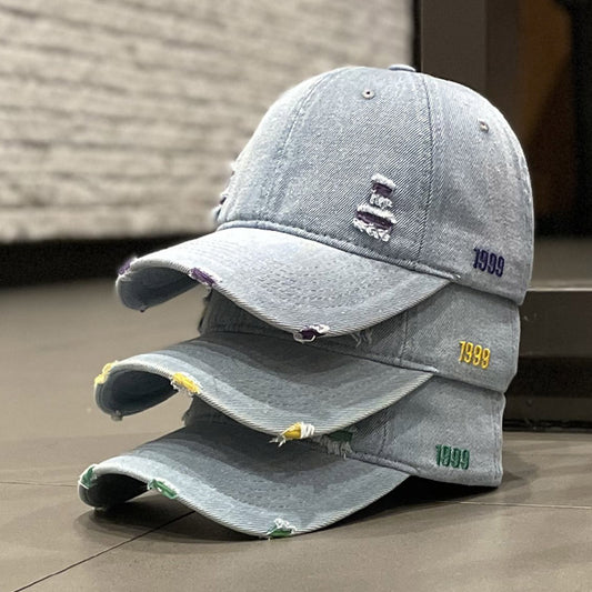 Women's Fashion Versatile Denim Do Old Broken Baseball Hat