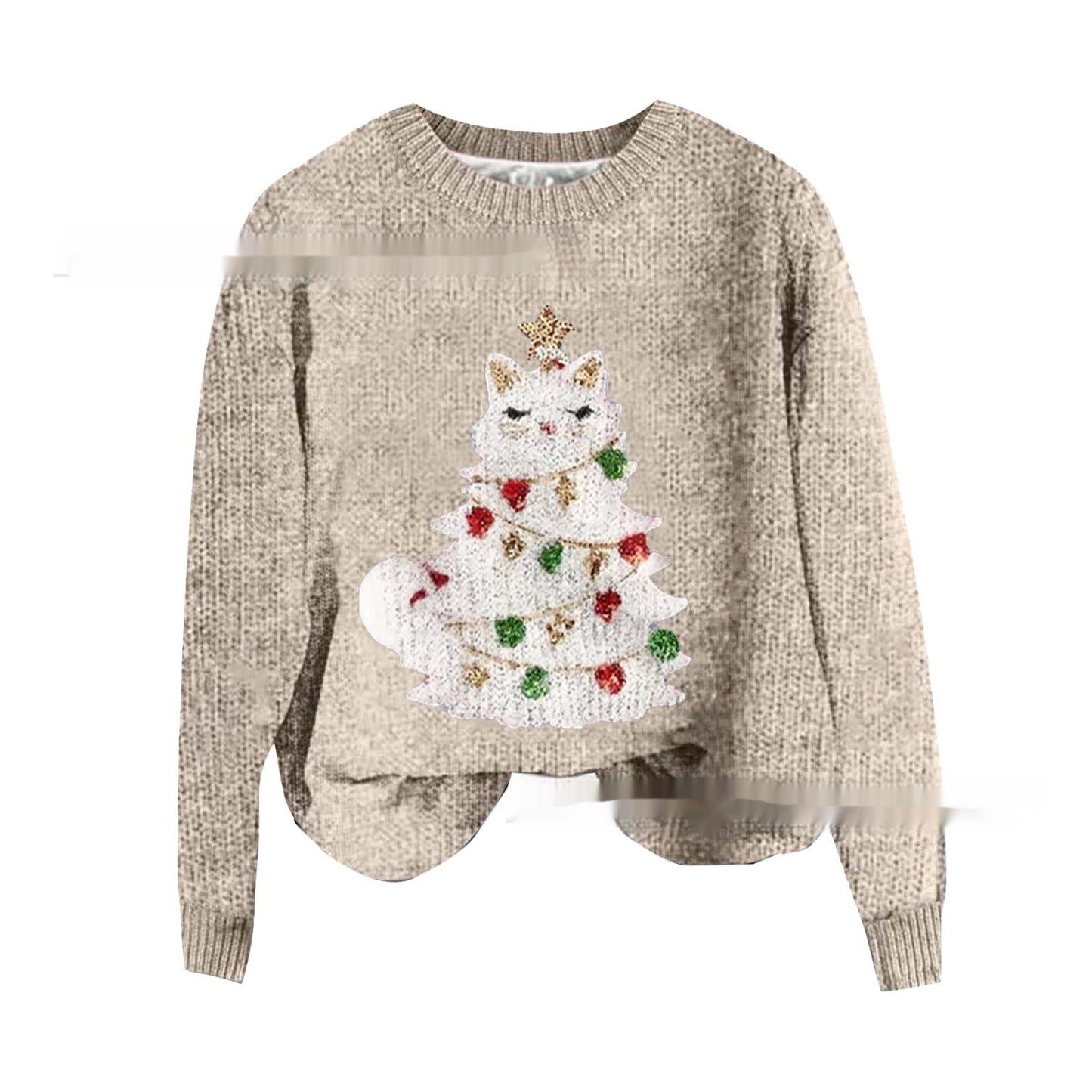 Arrival Chunky-Knit 3D Digital-Print Crewneck Sweatshirt