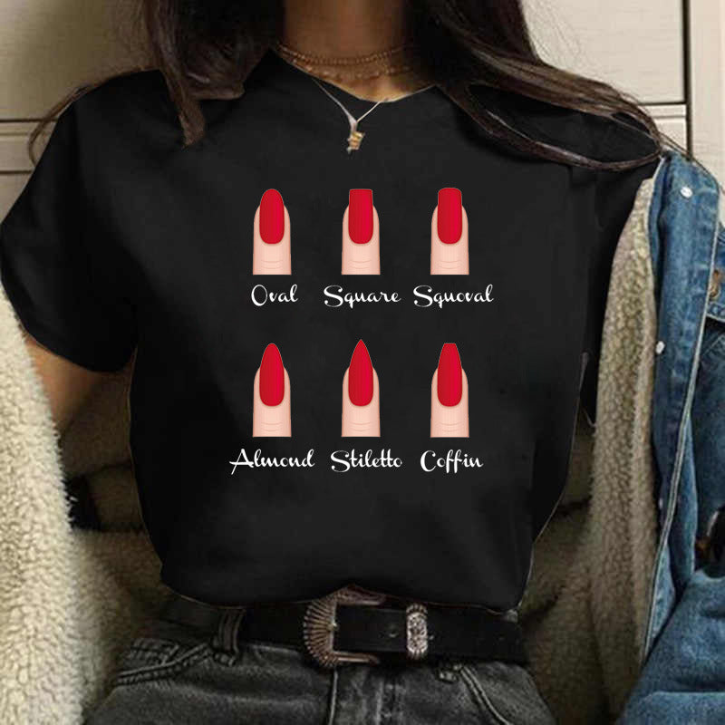 Halværmet Trendy Vintage Print Kortærmet Dame