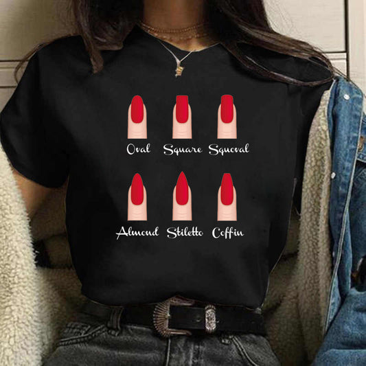 Half Sleeve Trendy Vintage Print Short Sleeves Women