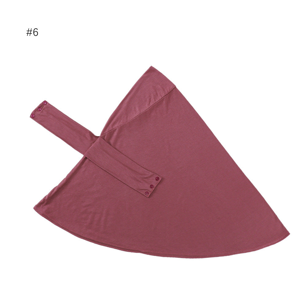 High Elastic Multi-color Modal Breathable Strap Button Cap Solid Color Scarf