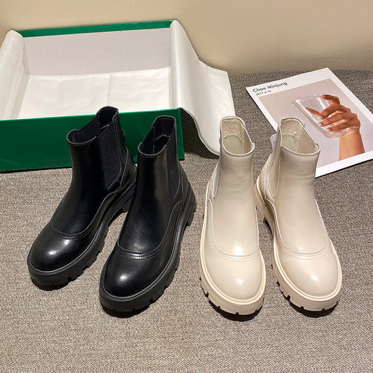 Short Boots Smoke Boots Women's Elastic Sleeve Foot Women's Martin Boots British Style Women's Boots