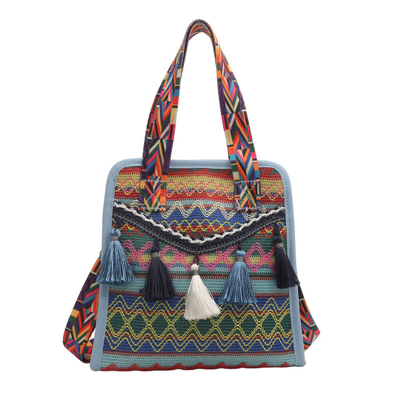 Tasker Dame Crossbody Etnisk Scenisk Område Vævet Spand