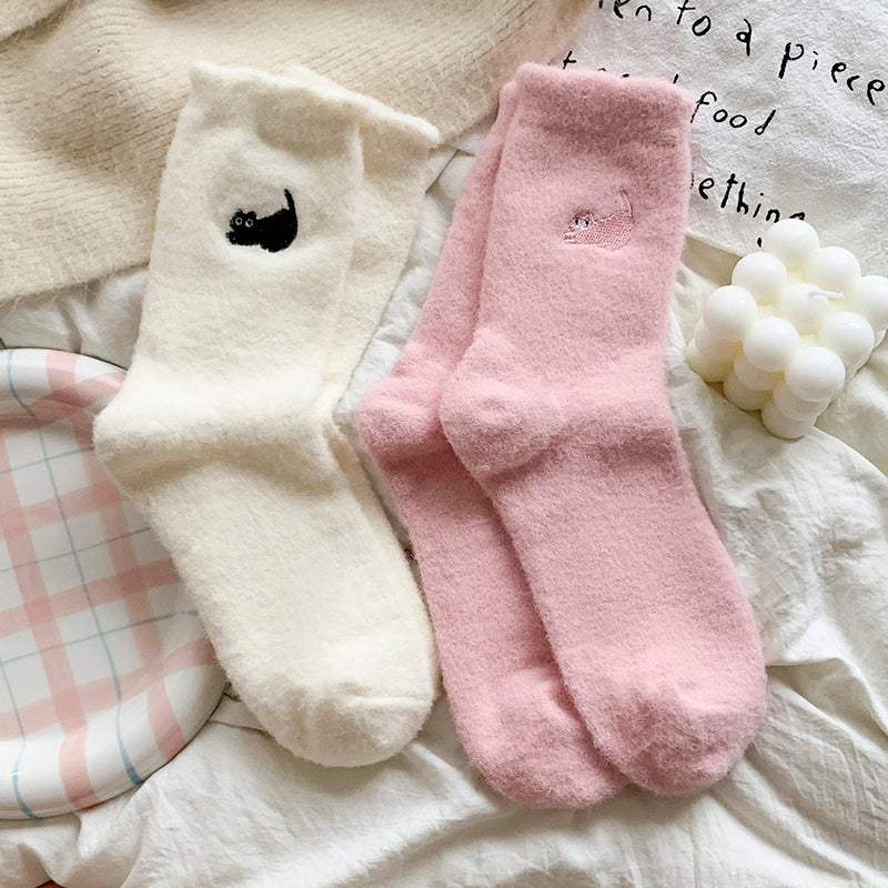 Women's Thick Thickened Plus Velvet Warm Mid-calf Length Socks