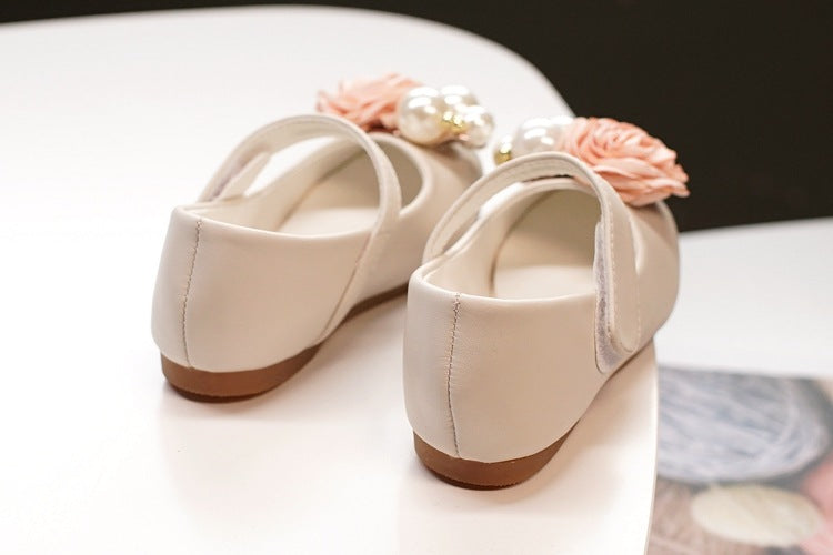 Children's Shoes Korean Version Of The Big Pearl Flower Princess