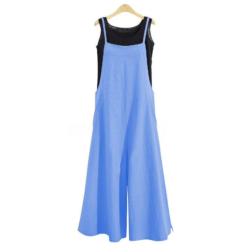 Simple Women's Wide-leg Suspender Jumpsuit