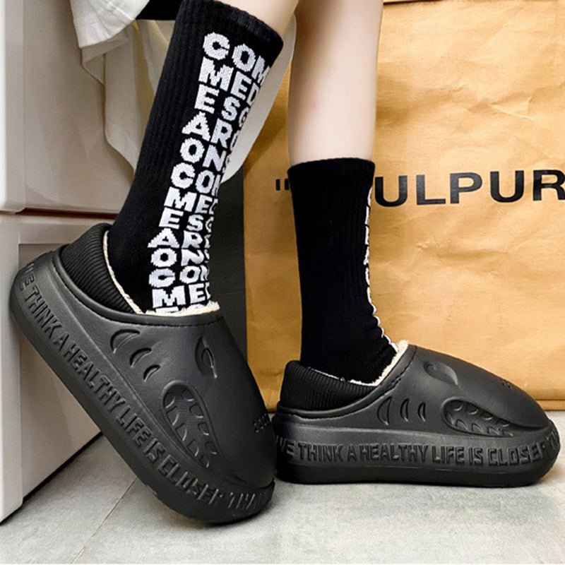 Shark Shoes Winter Soft Slip-on Plush Home Slippers Comfortable House Shoes