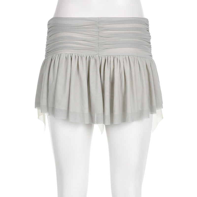 Women's Fashion Low Waist Pleated Pleated Skirt