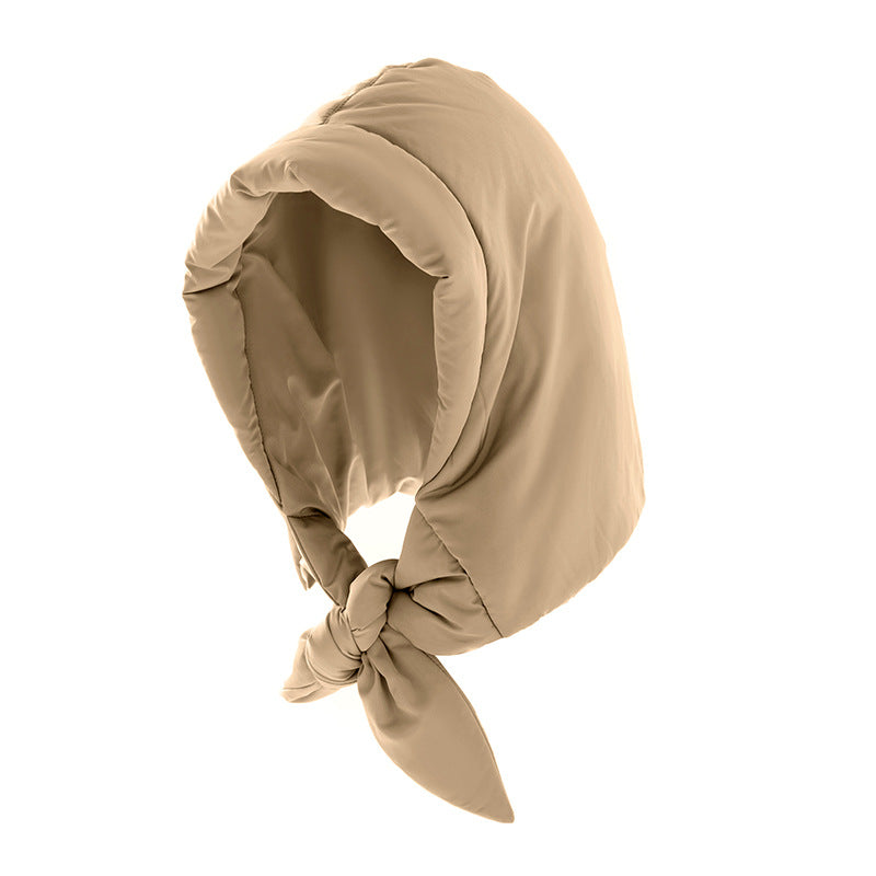 Personality Women's Literary Down Cotton Hat Windproof Ear Protection
