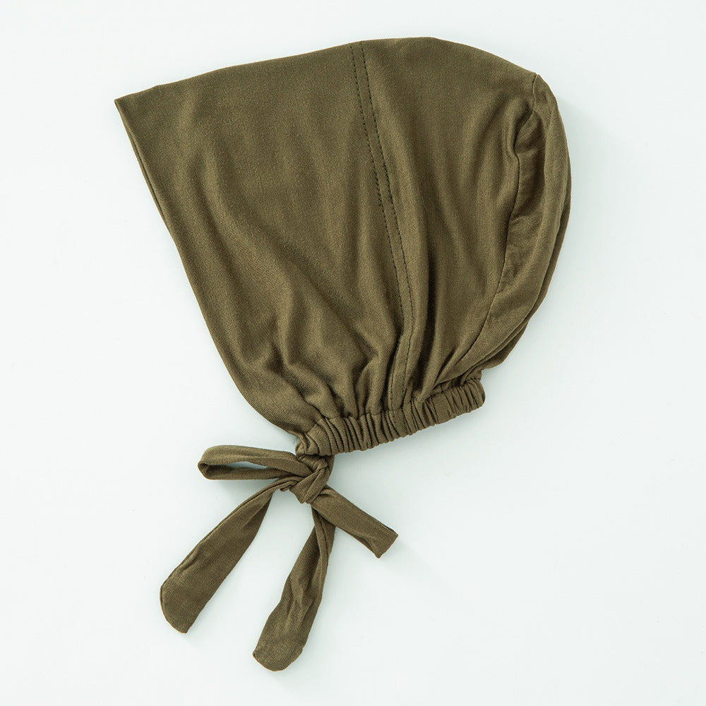 Women's Fashion Solid Color Lace-up Bottoming Hood