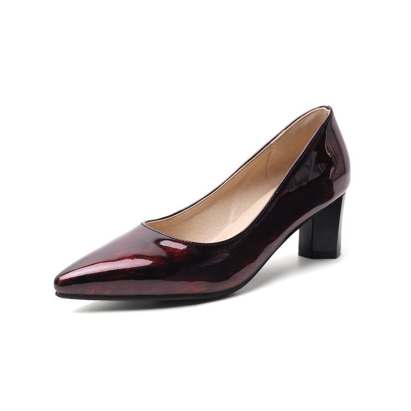 Women's Shoes Wine Red Leather Shoes