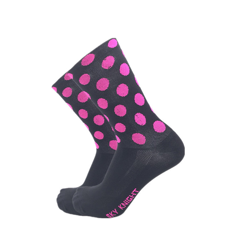Outdoor Sports Pure Round Wave Point Cycling Socks