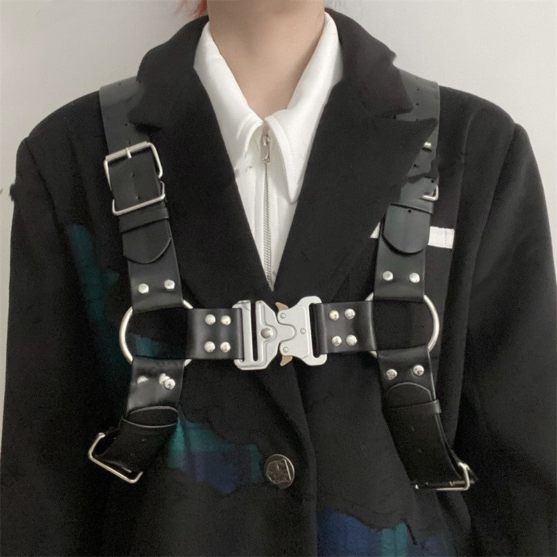 Goth Punk-stil Skulderrem Justerbar rem Bælte