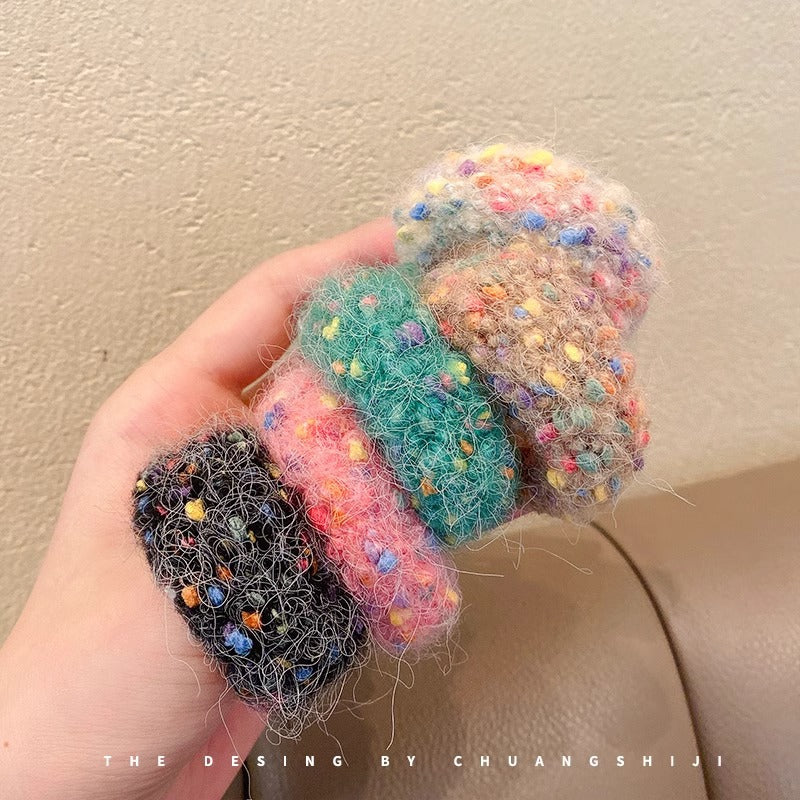 Women's Simple Plush Color Large Intestine Hair Ring