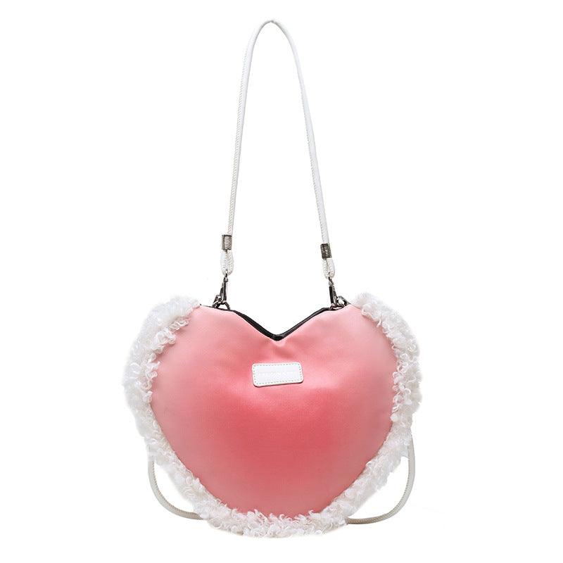 Simple Cross Bag Heart Shape Personality And Fashion