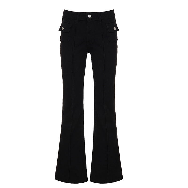 Patchwork Casual Trendy Low-rise Denim Jeans For Sassy Girls
