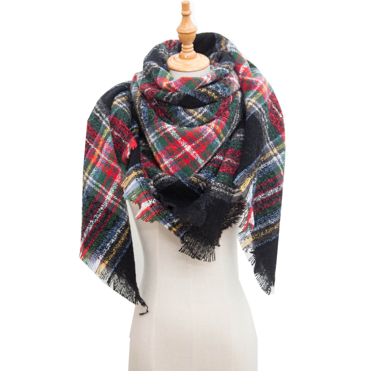 Shawl Scarf Autumn And Winter Large Plaid Triangle