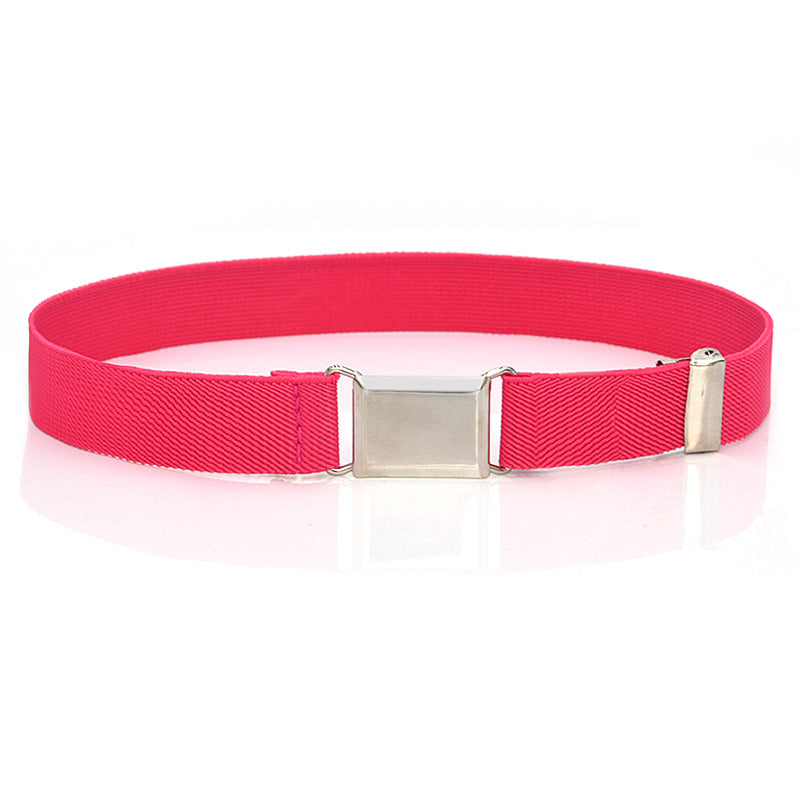 Boys And Girls Elastic Band Monochrome Pants Belt