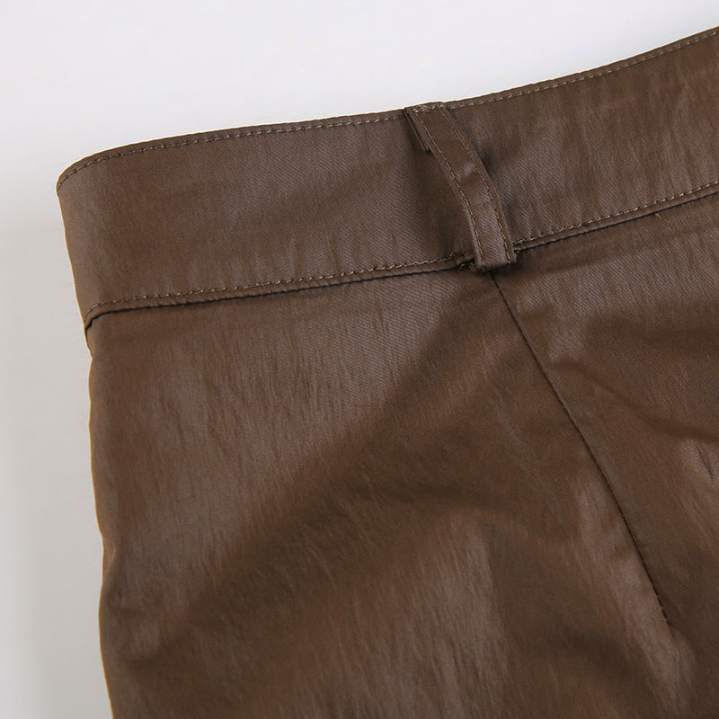 Zipper Trend Workwear Style Skirt