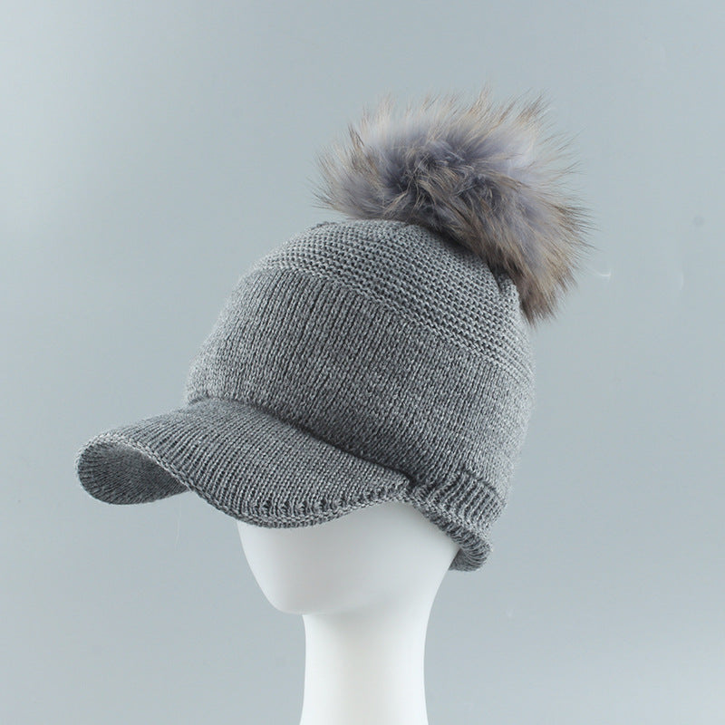 Autumn And Winter Plush Curved Brim Women's