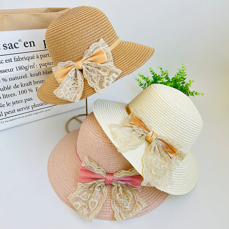 Women's Summer Outdoor Vacation Shade Bow Straw Hat