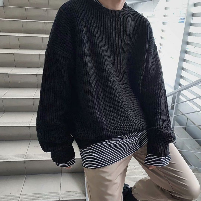 Tide Brand Men's And Women's Loose Couple's Sweater Knitted