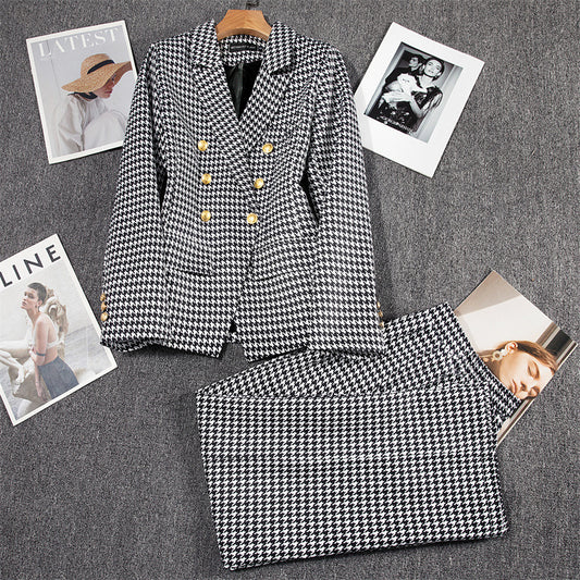 Korean Casual Design Blouse Trouser Suit