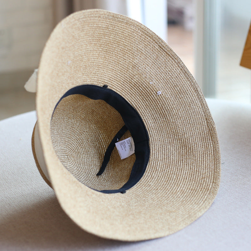 Women's Snow Hemp Big Bow Straw Hat