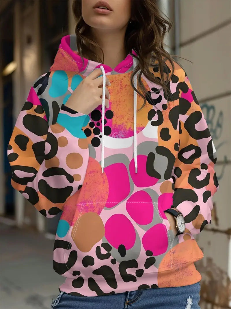 Graffiti Gradient 3D Printed Women's Hooded Sweatshirt