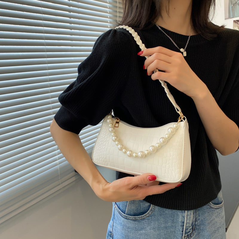 French Retro Pearl Armpit Bag, French Stick Bag