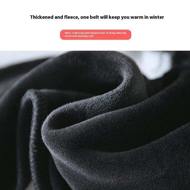 Red Label Thread Fleece-lined Thick Leggings Winter Women's Pants