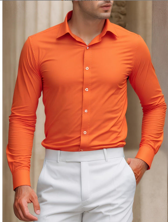 Summer Anti-wrinkle Casual Shirt Men's Long-sleeved Shirt