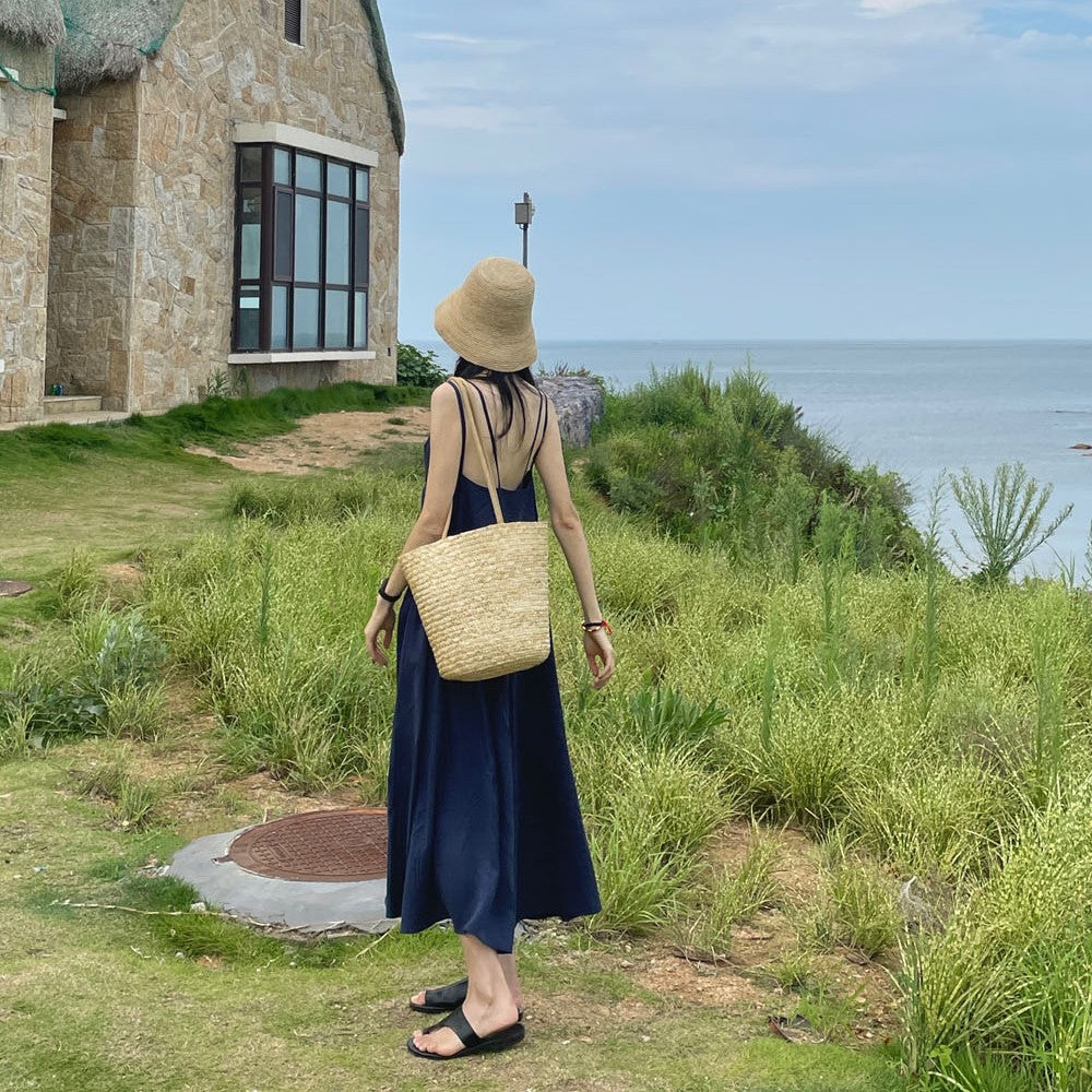 French Style Retro Large Capacity Straw Bag