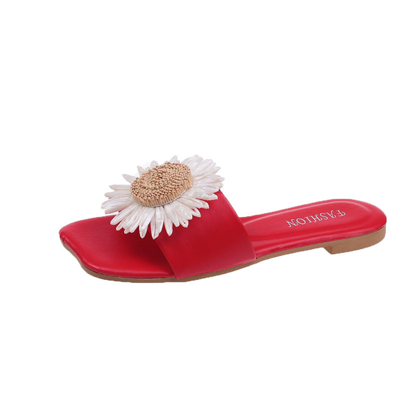 Student Flat Sandals Flower Soft Summer Slippers