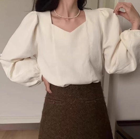 Womens Solid-Color V-Neck Backless Tie-Up Bow Loose All-Match Top