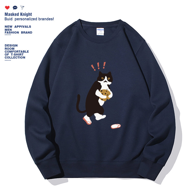 Kvinders moderigtige ensfarvede langærmede sweatshirt med tryk