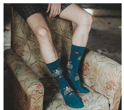 Retro Male Hip-hop Spring And Autumn Long Tube Street British Socks