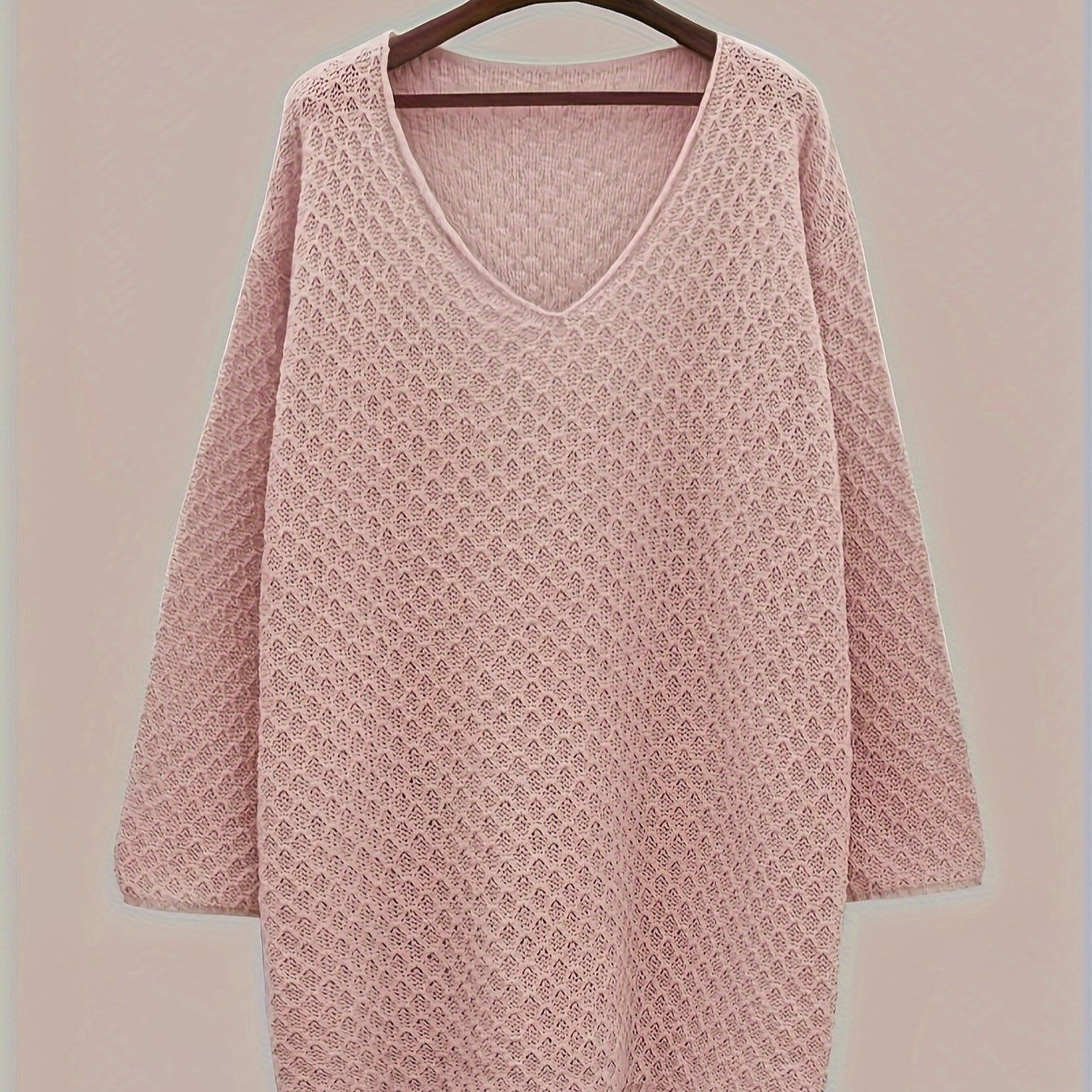 Women's Loose V-neck Plus Size Long Sweater