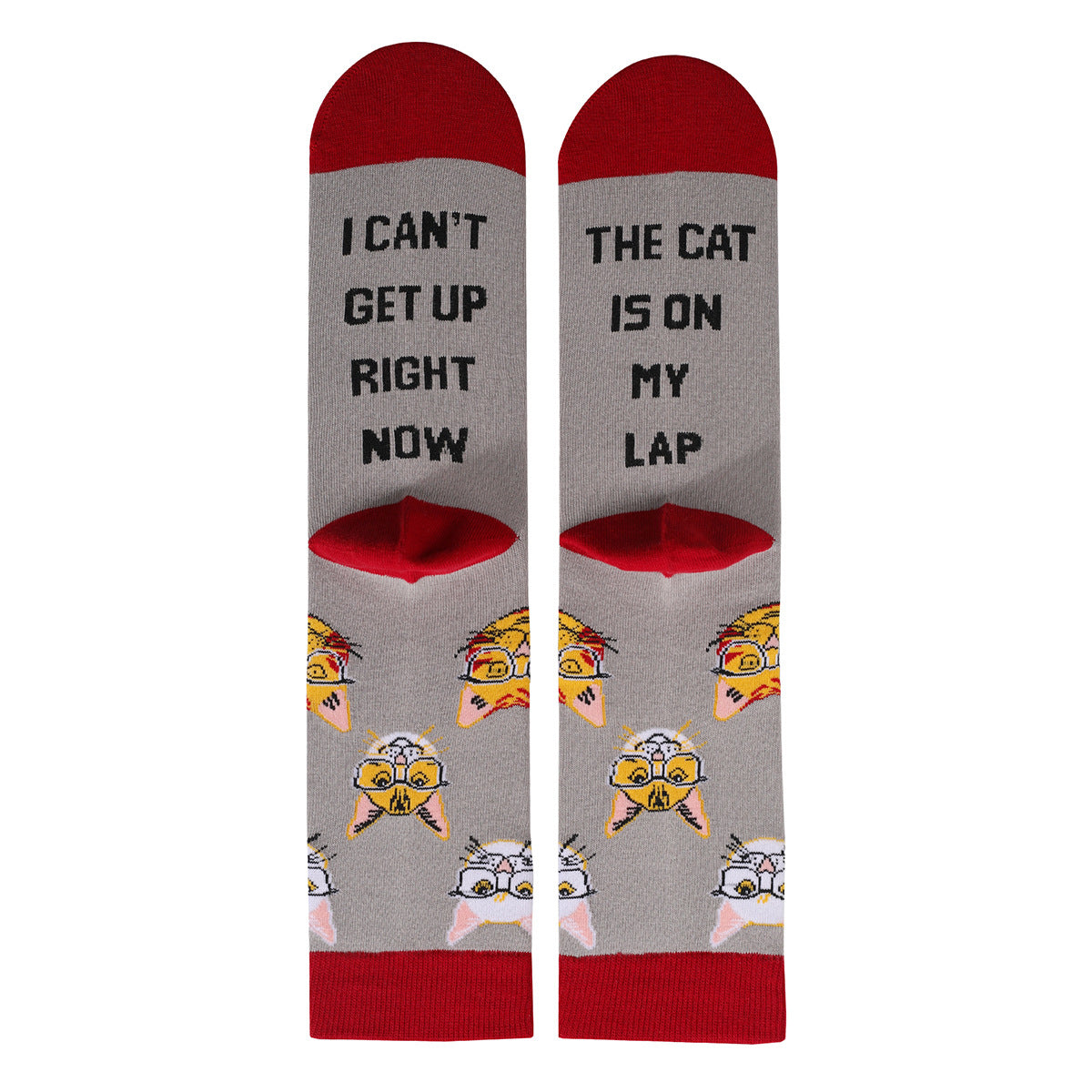 Cat, Dog  Animal Letters Men's Cotton Medium Tube Socks