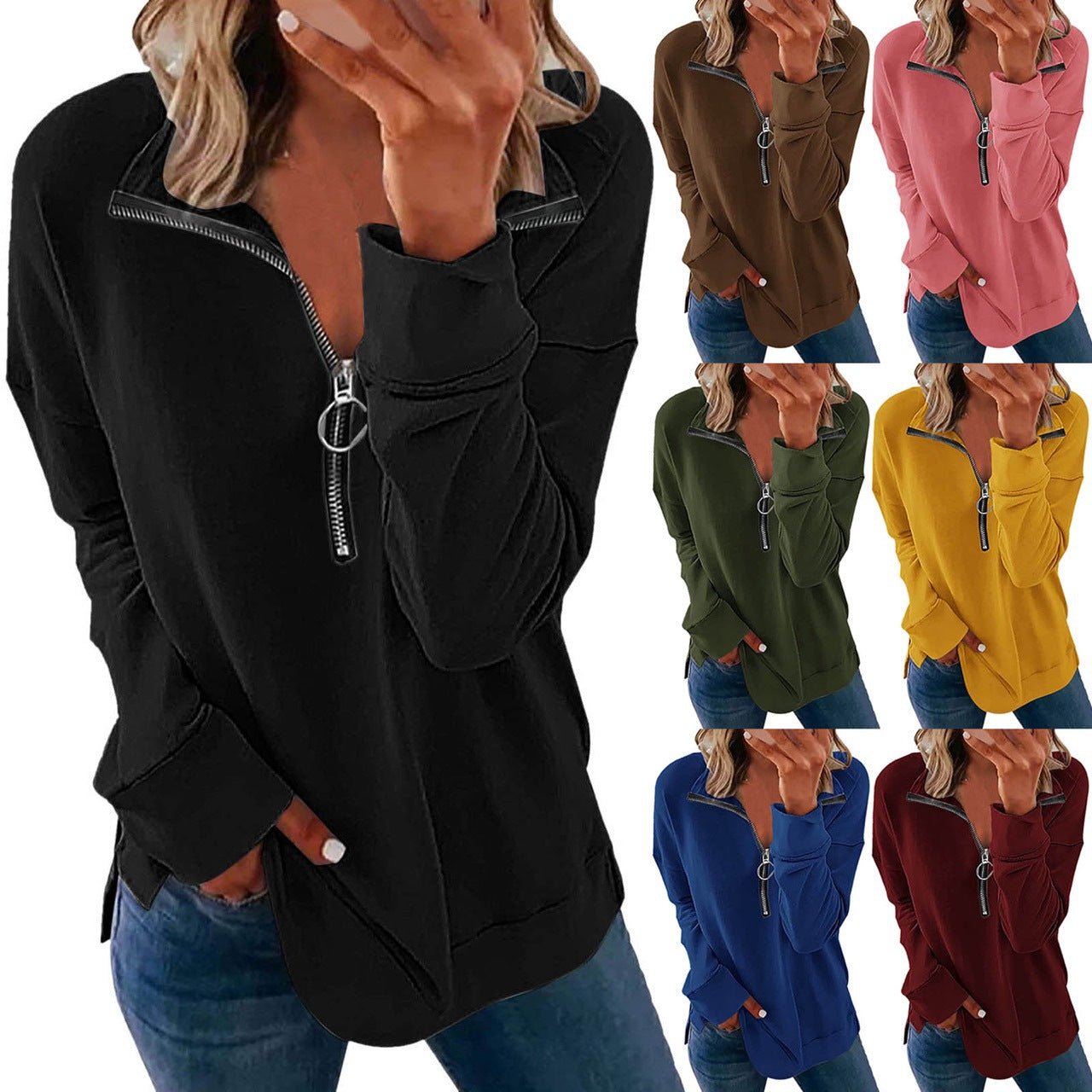 European And American Pullover Loose Long Sleeve Casual Slim Fit T-Shirt